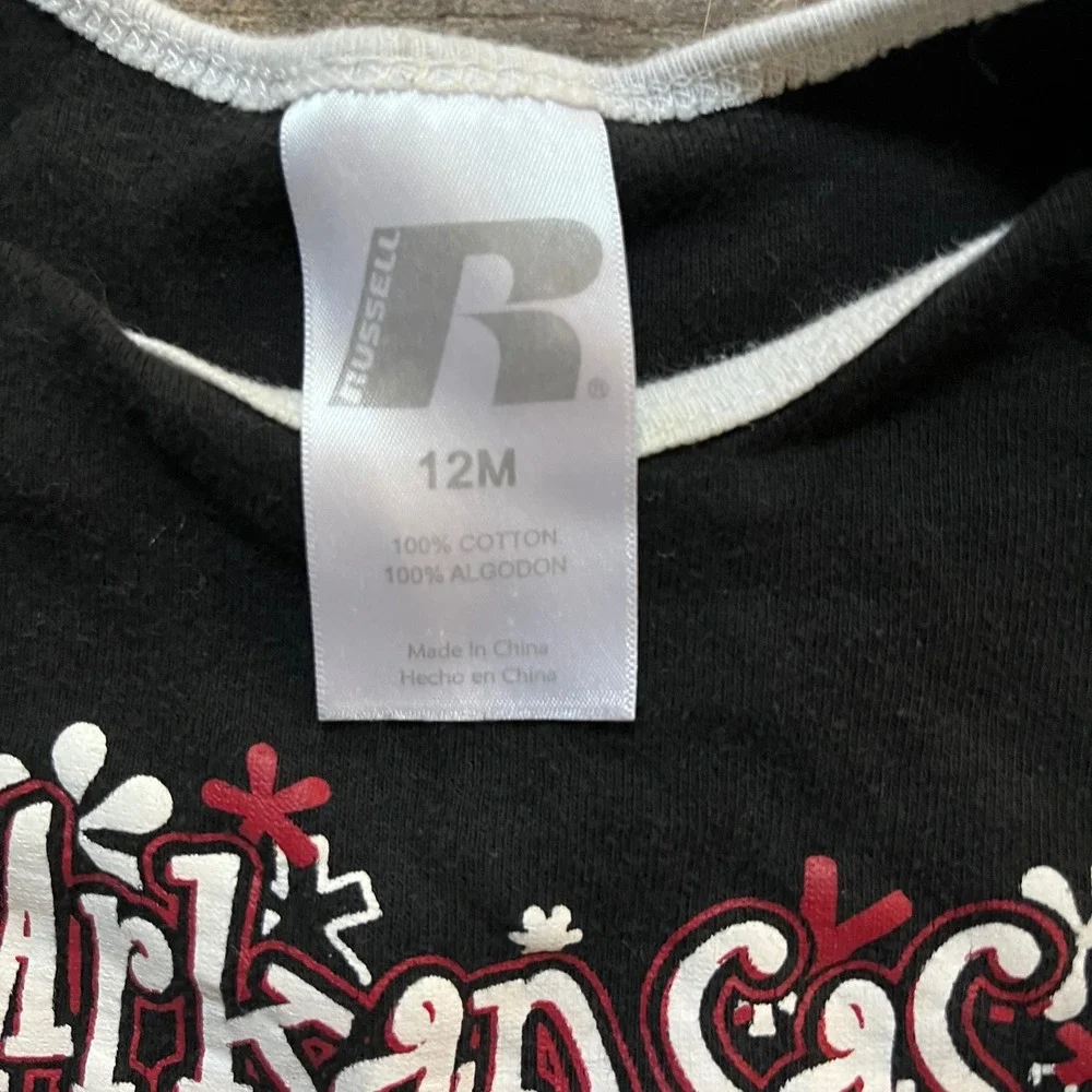 Russell Arkansas Razorbacks Outfit Bodysuit‎ & Pants Set Black White 12M